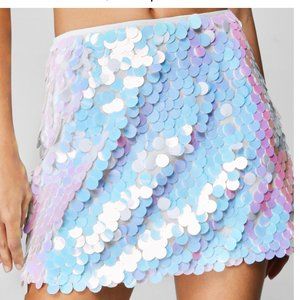 Disc Sequin Mini Skirt